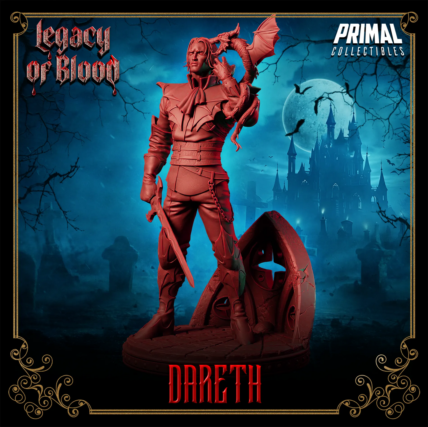 Human Dareth | Legacy of Blood | Tabletop D&D Miniature | Primal Collectibles