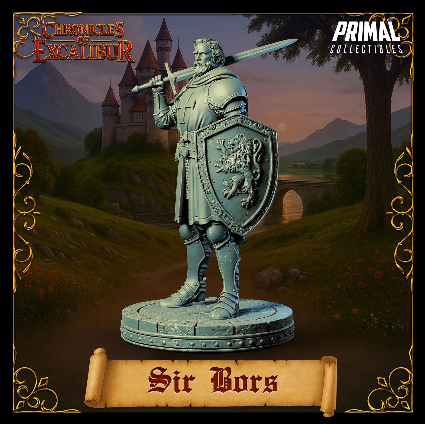 Knight Sir Bors | Chronicles of Excalibur | Tabletop D&D Miniature | Primal Collectibles
