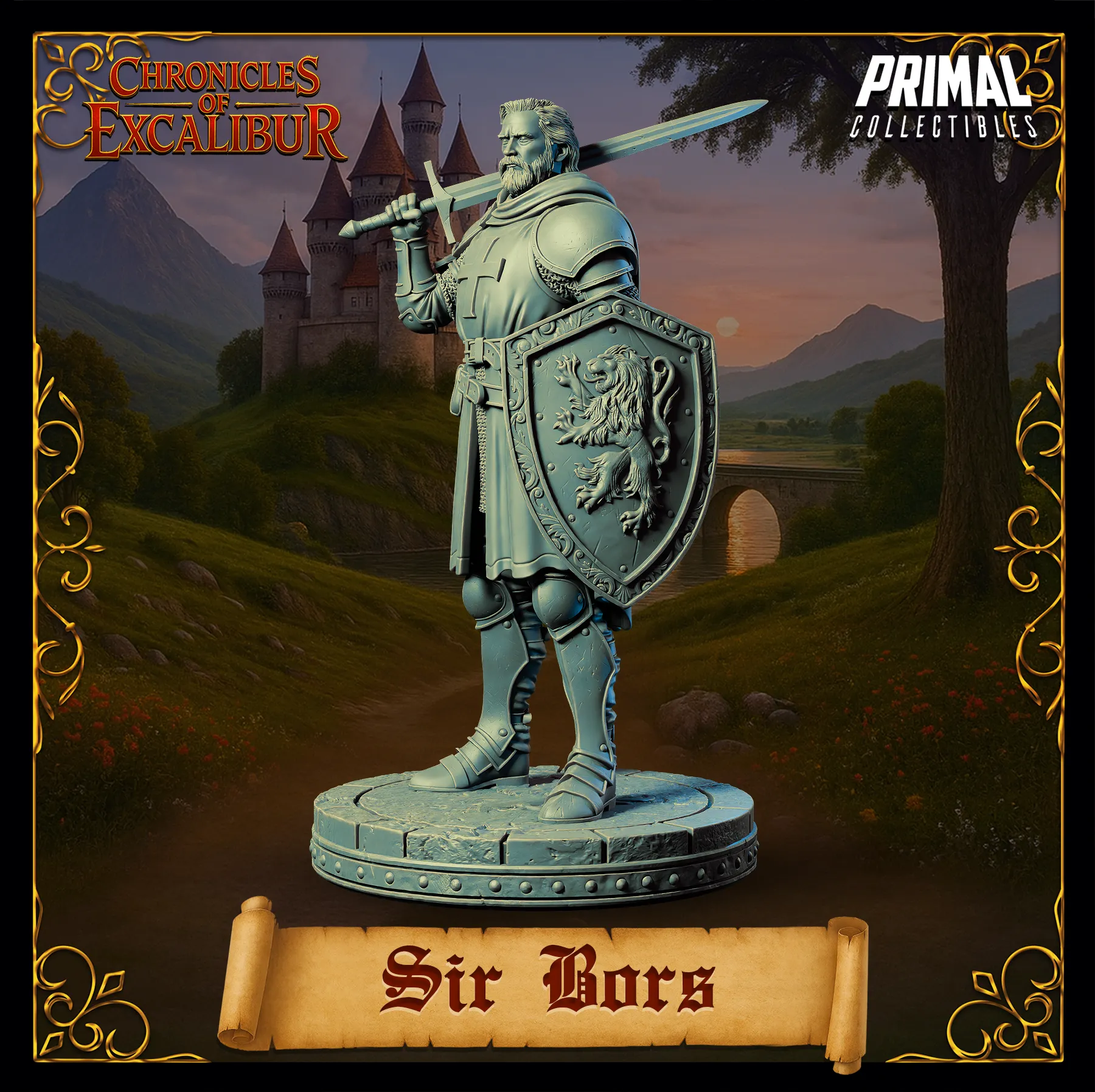 Knight Sir Bors | Chronicles of Excalibur | Tabletop D&D Miniature | Primal Collectibles