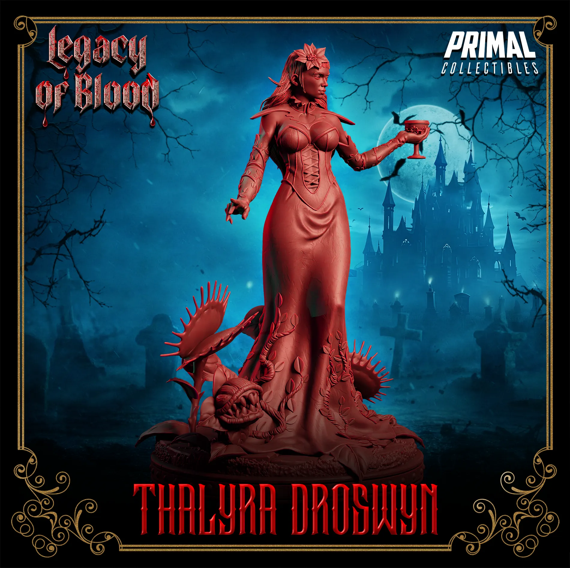 DarkLord Thalyra Droswyn | Legacy of Blood | Tabletop D&D Miniature | Primal Collectibles