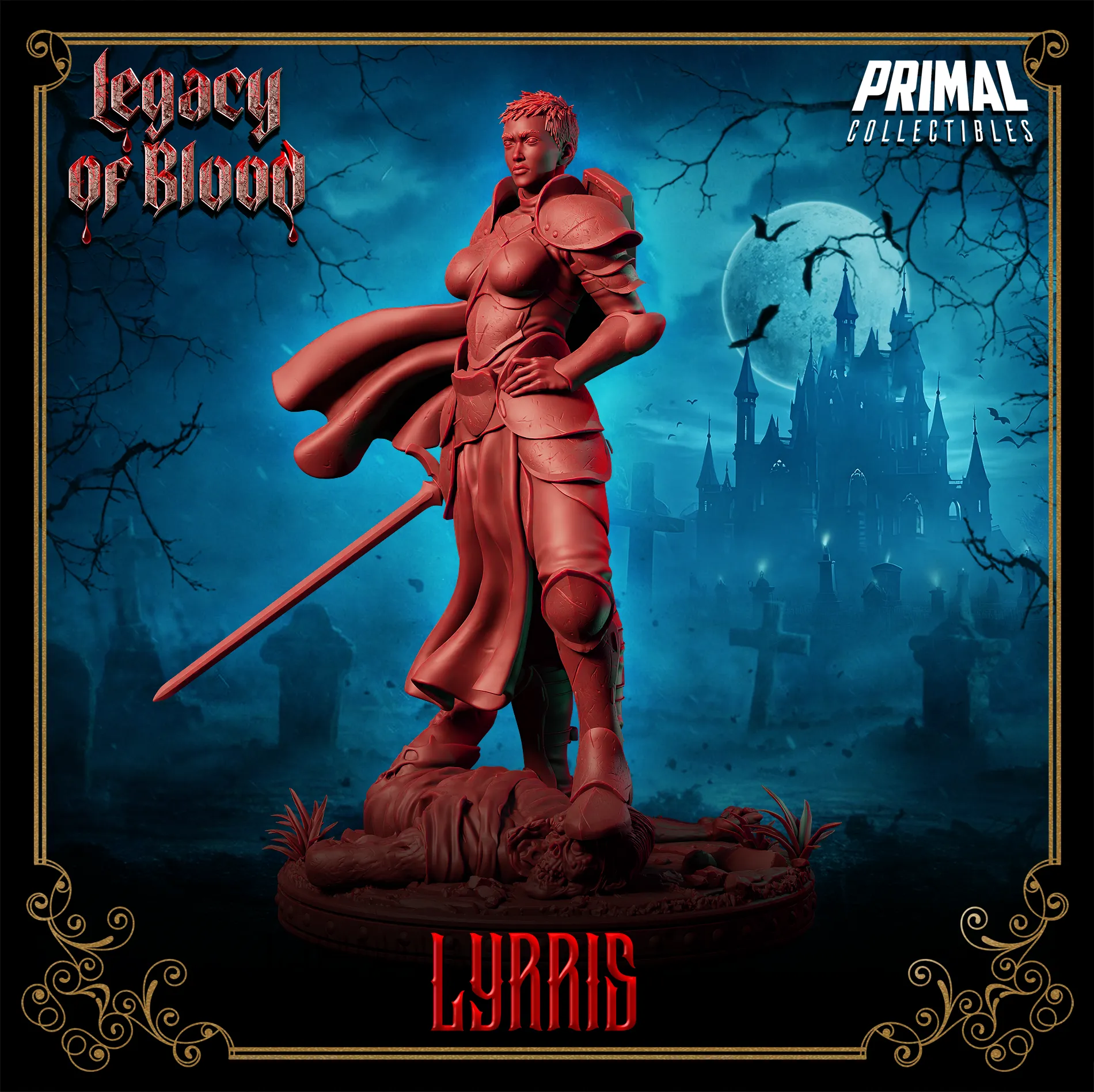 Paladin Lyrris | Legacy of Blood | Tabletop D&D Miniature | Primal Collectibles