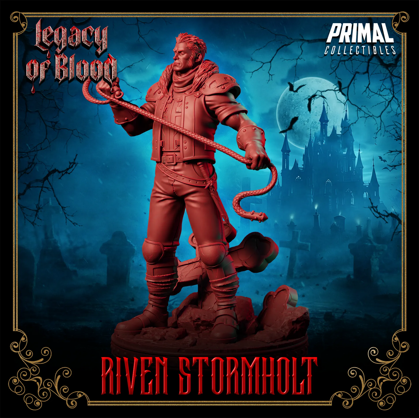 Human Riven Stormholt | Legacy of Blood | Tabletop Scale | TTRPG D&D Miniature | Primal Collectibles