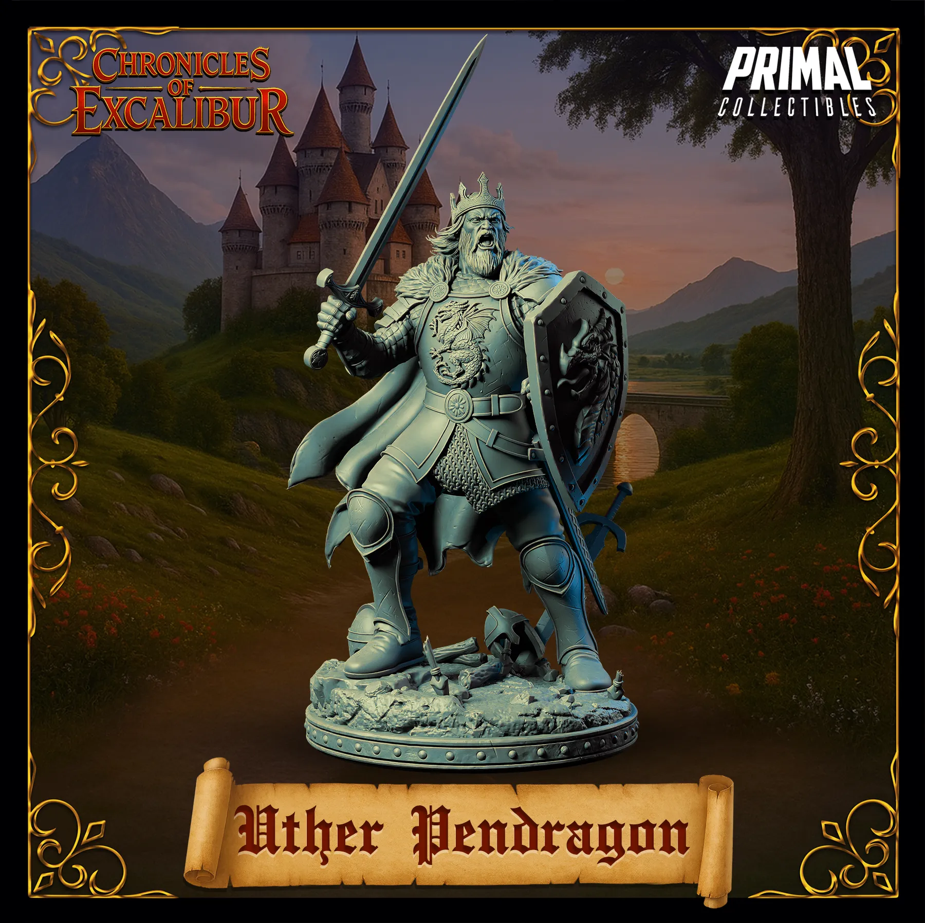 King Uther Pendragon | Chronicles of Excalibur | Tabletop D&D Miniature | Primal Collectibles