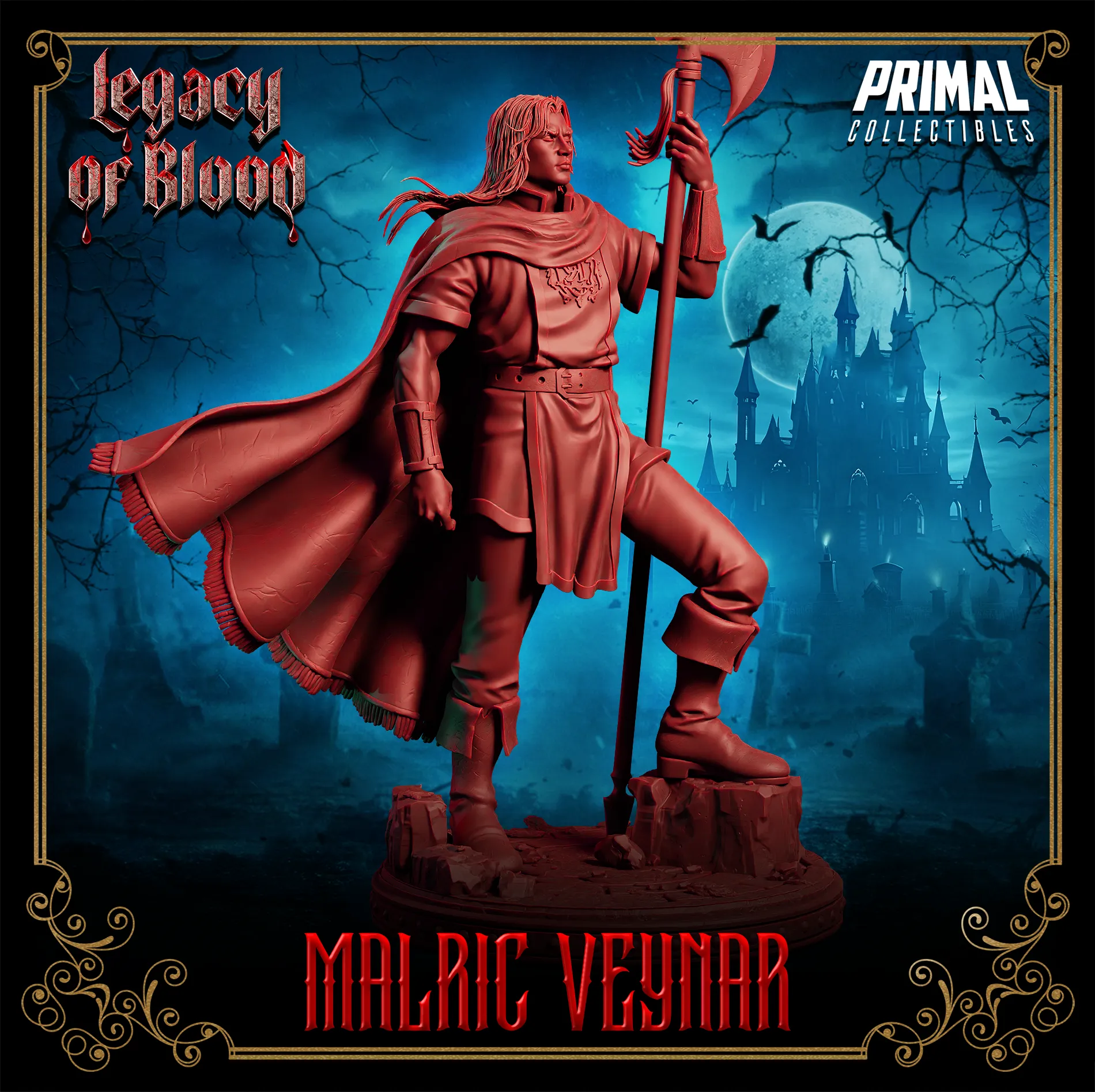 Human Malric Veynar | Legacy of Blood | Tabletop D&D Miniature | Primal Collectibles
