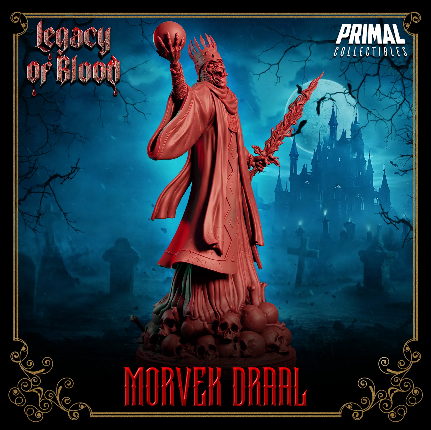 Darklord Morvek Draal | Legacy of Blood | Tabletop Scale | TTRPG D&D Miniature | Primal Collectibles