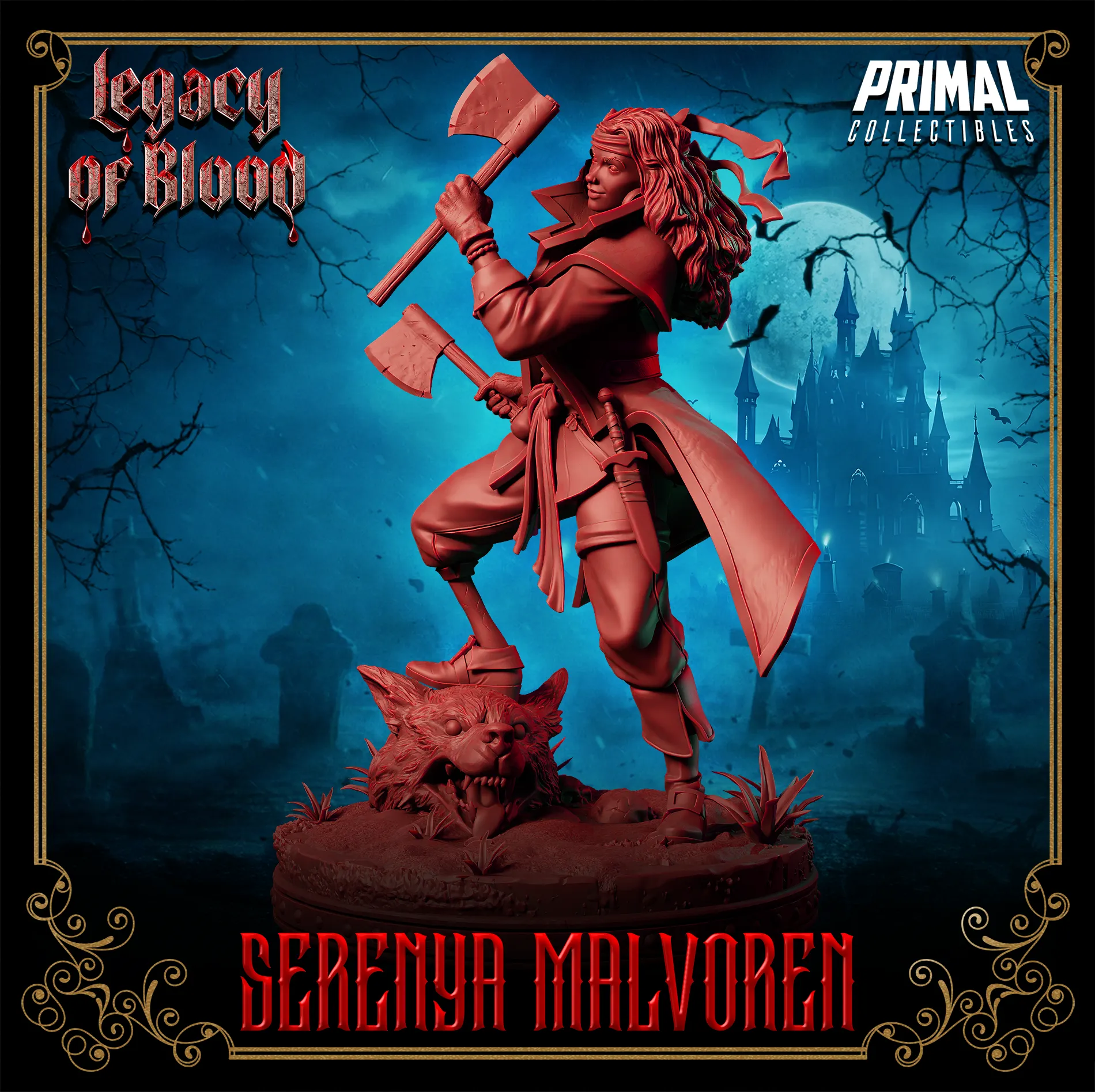 Hunter Serenya Malvoren, Esmerelda, CoS | Legacy of Blood | Tabletop D&D Miniature | Primal Collectibles