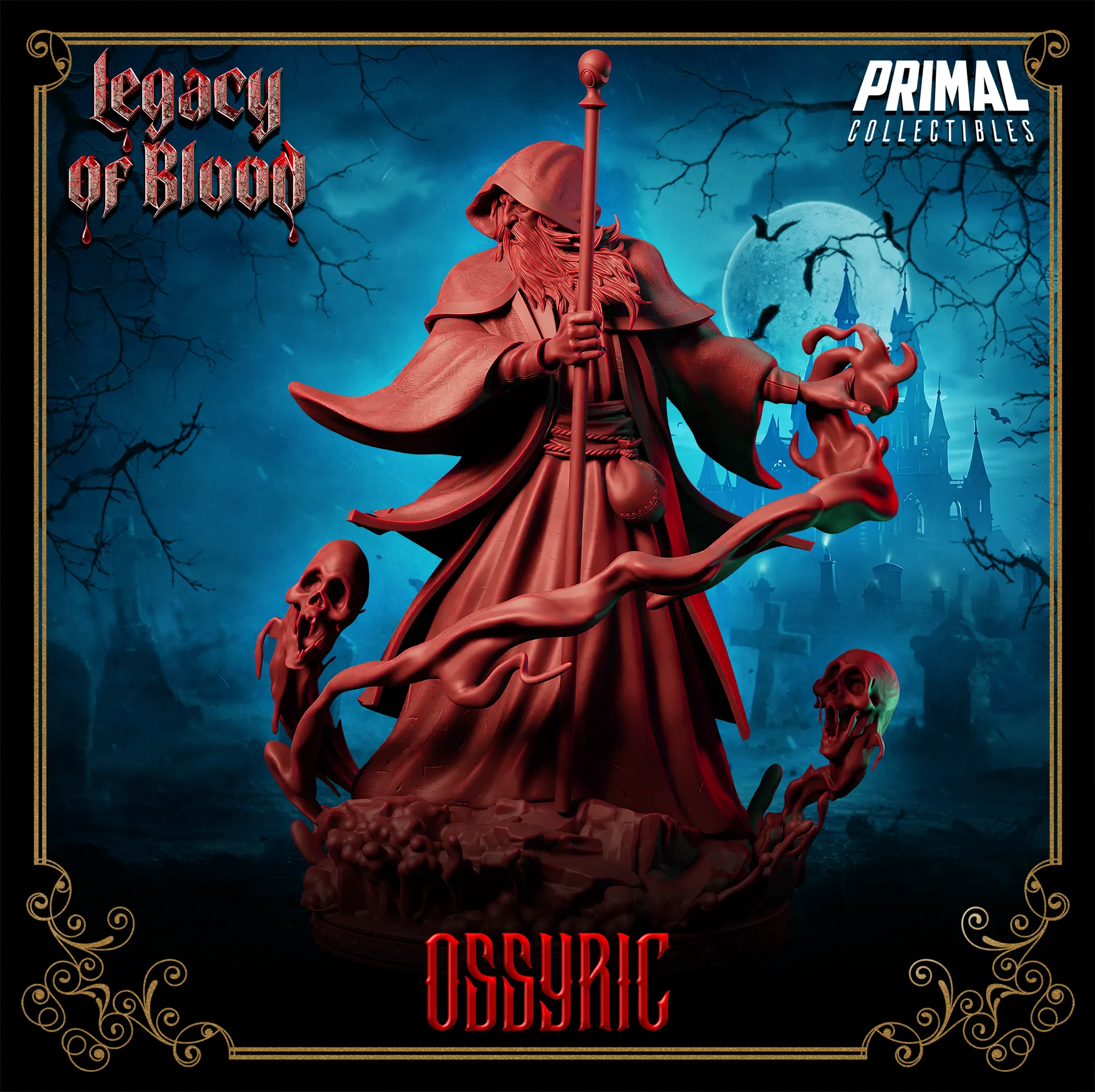Lord Ossyric, Necromancer Wizard | Legacy of Blood | Tabletop D&D Miniature | Primal Collectibles