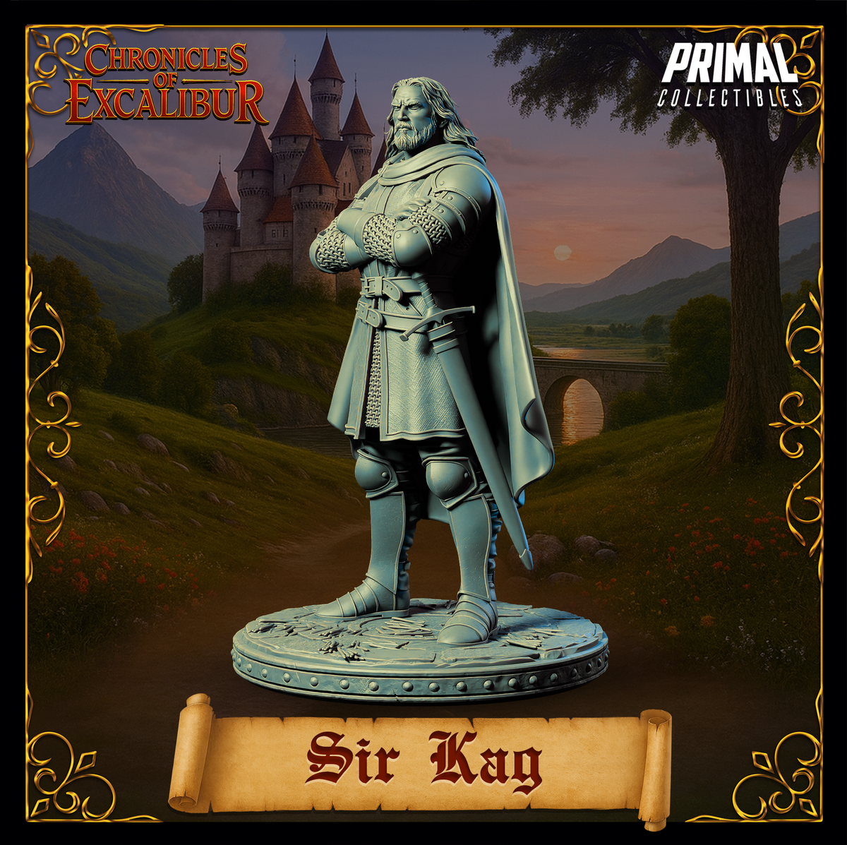 Knight Sir Kay | Chronicles of Excalibur | Tabletop D&D Miniature | Primal Collectibles