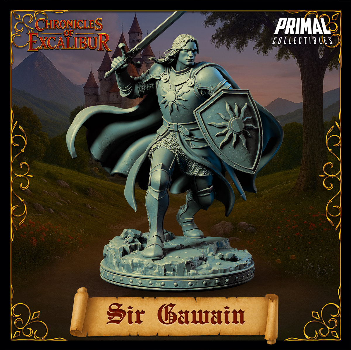 Knight Sir Gawain | Chronicles of Excalibur | Tabletop D&D Miniature | Primal Collectibles