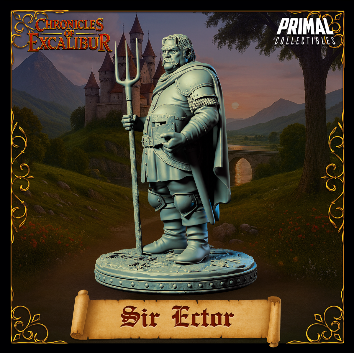 Caballero Sir Galahad | Crónicas de Excalibur | Miniatura D&D de Mesa | Primal Collectibles