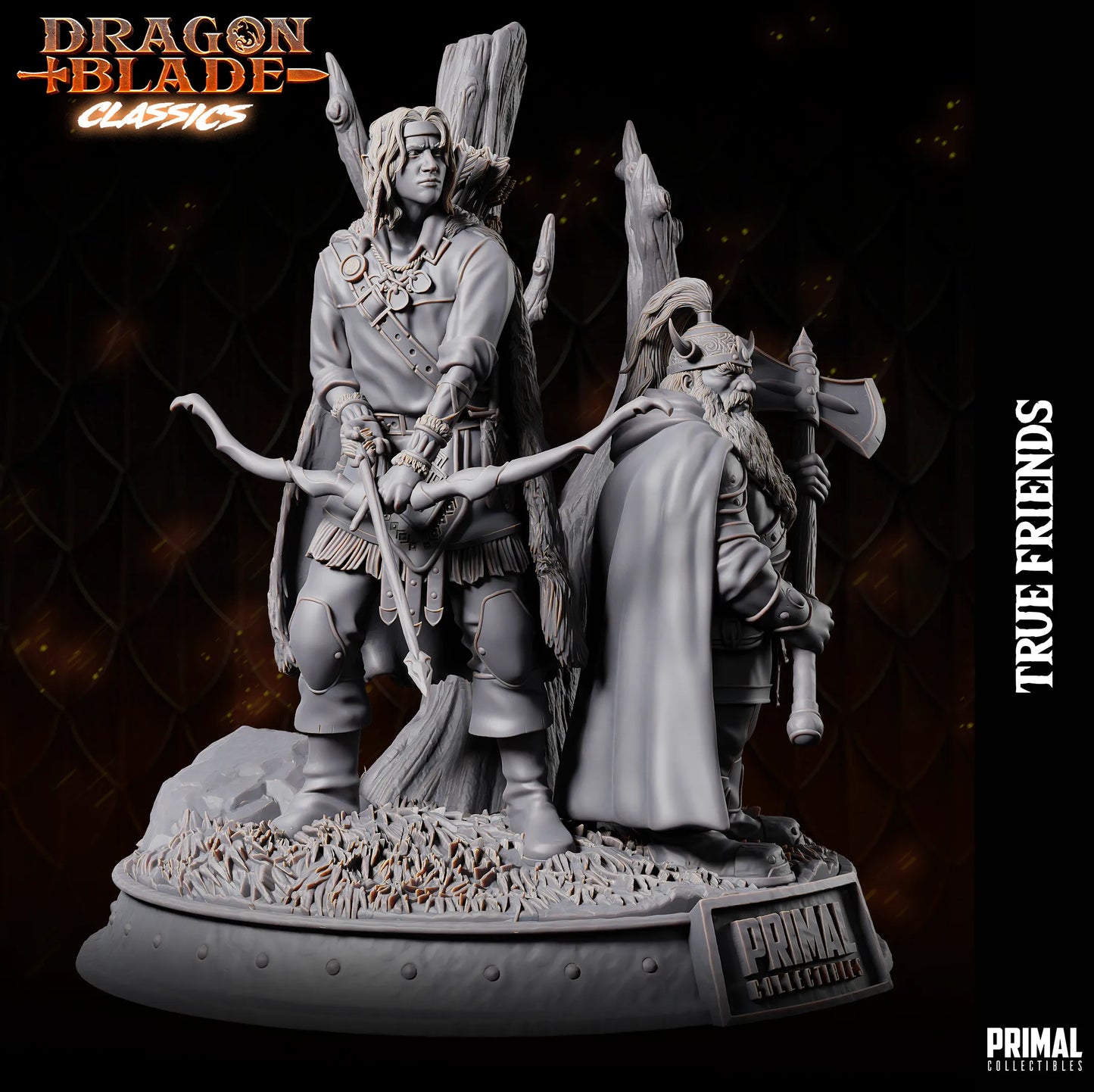 Dragonblade Classics True Friends | Diorama | TTRPG D&D Miniature | Primal Collectibles
