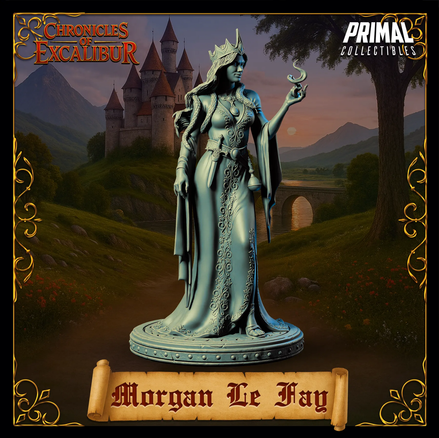 Witch Morgan LeFay | Chronicles of Excalibur | Tabletop D&D Miniature | Primal Collectibles