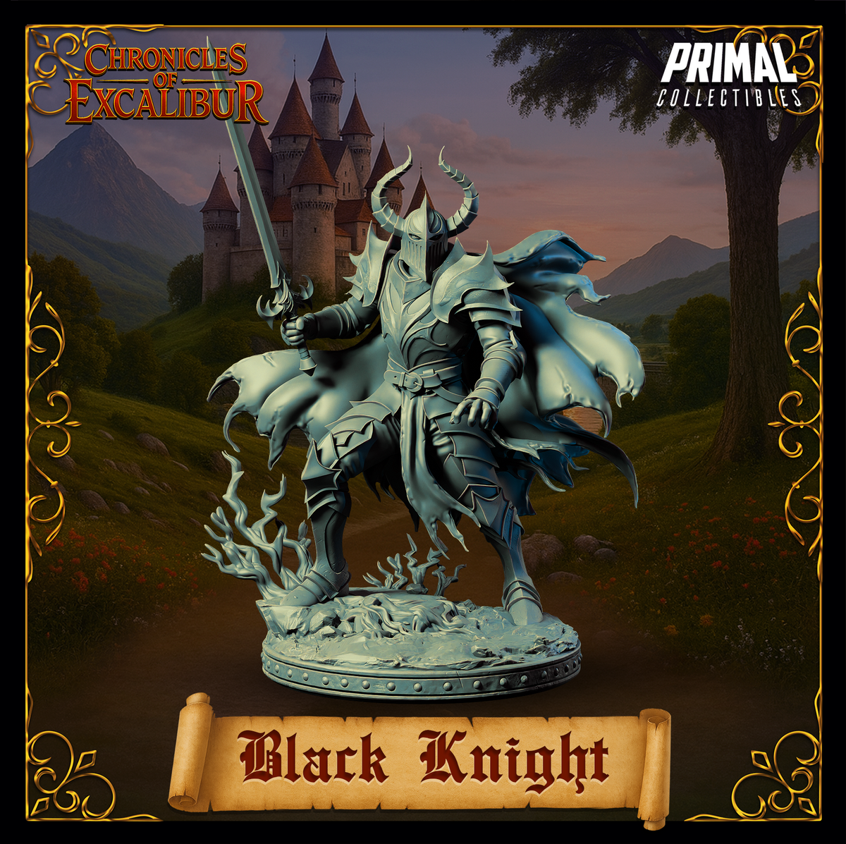 Knight Black Knight | Chronicles of Excalibur | Tabletop D&D Miniature | Primal Collectibles