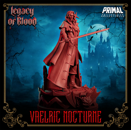 Dampyr Vaelric Nocturne | Legacy of Blood | Tabletop Scale | TTRPG D&D Miniature | Primal Collectibles