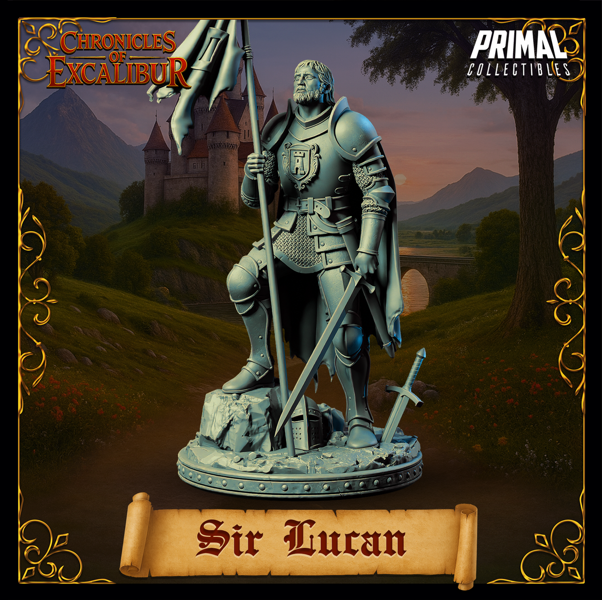 Knight Sir Lucan | Chronicles of Excalibur | Tabletop D&D Miniature | Primal Collectibles