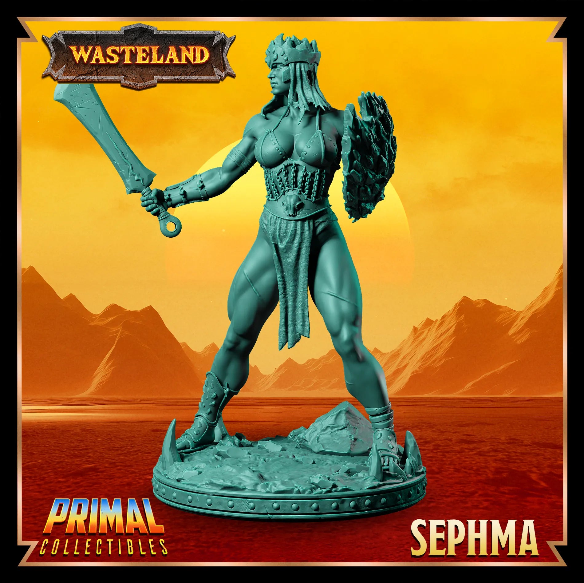Gladiator Sephma | Wasteland | Tabletop Scale | TTRPG D&D Miniature | Primal Collectibles