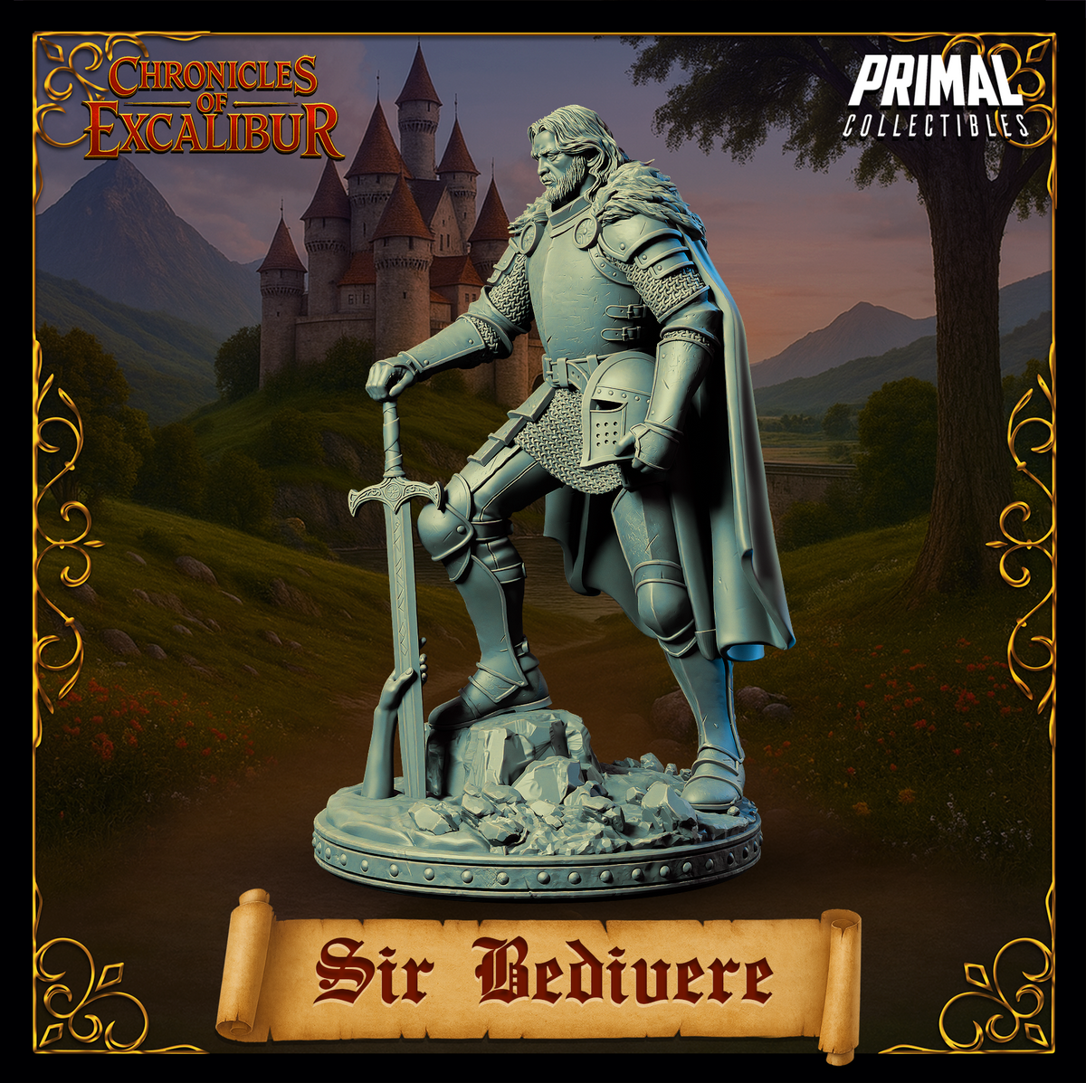 Knight Sir Bedivere | Chronicles of Excalibur | Tabletop D&D Miniature | Primal Collectibles