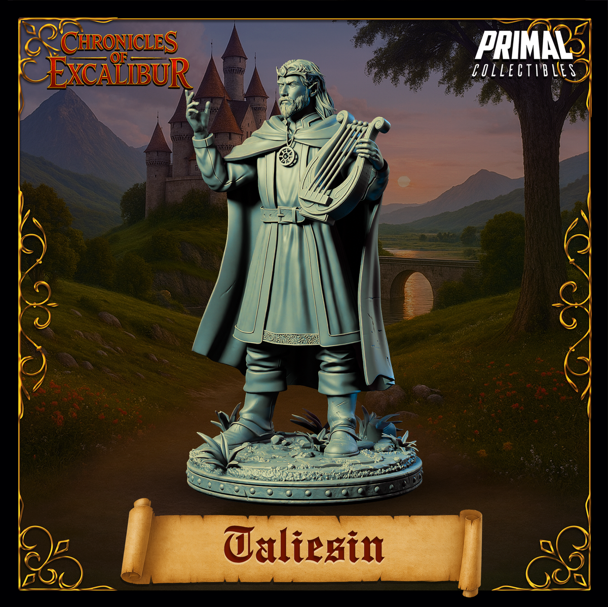 Bard Taliesin | Chronicles of Excalibur | Tabletop D&D Miniature | Primal Collectibles