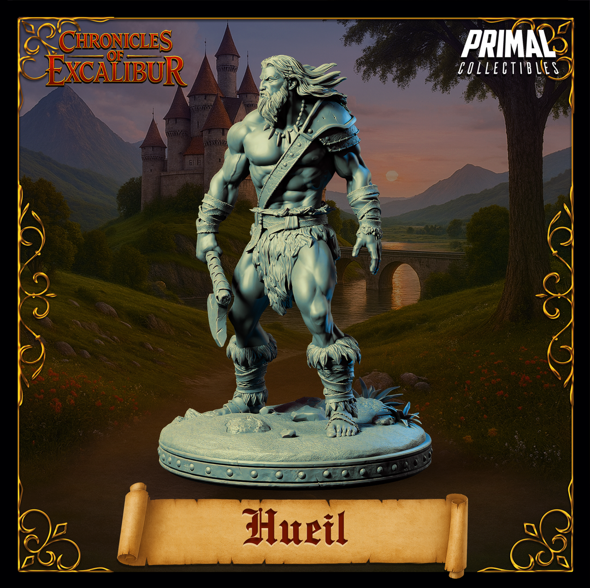 Warrior Hueil | Chronicles of Excalibur | Tabletop D&D Miniature | Primal Collectibles