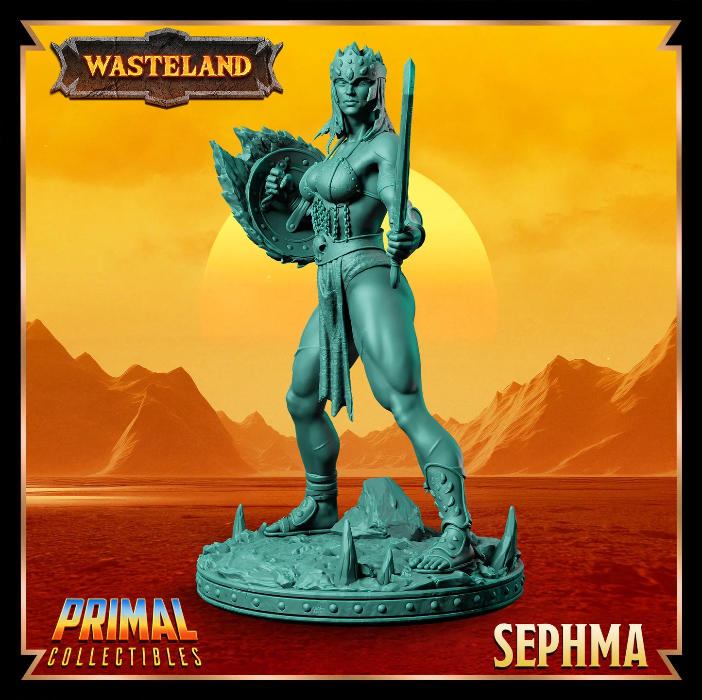 Gladiator Sephma | Wasteland | Tabletop Scale | TTRPG D&D Miniature | Primal Collectibles