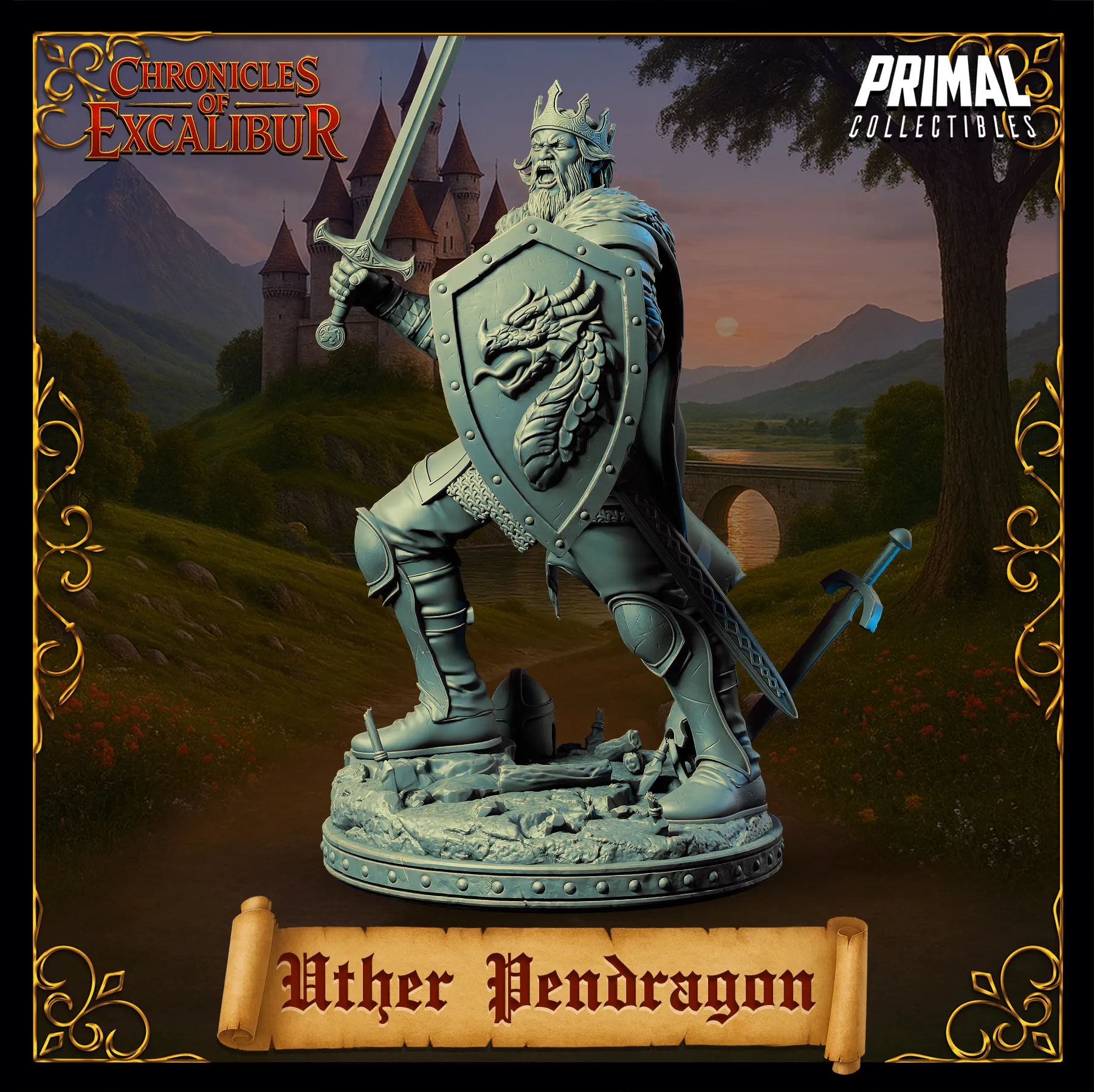 King Uther Pendragon | Chronicles of Excalibur | Tabletop D&D Miniature | Primal Collectibles