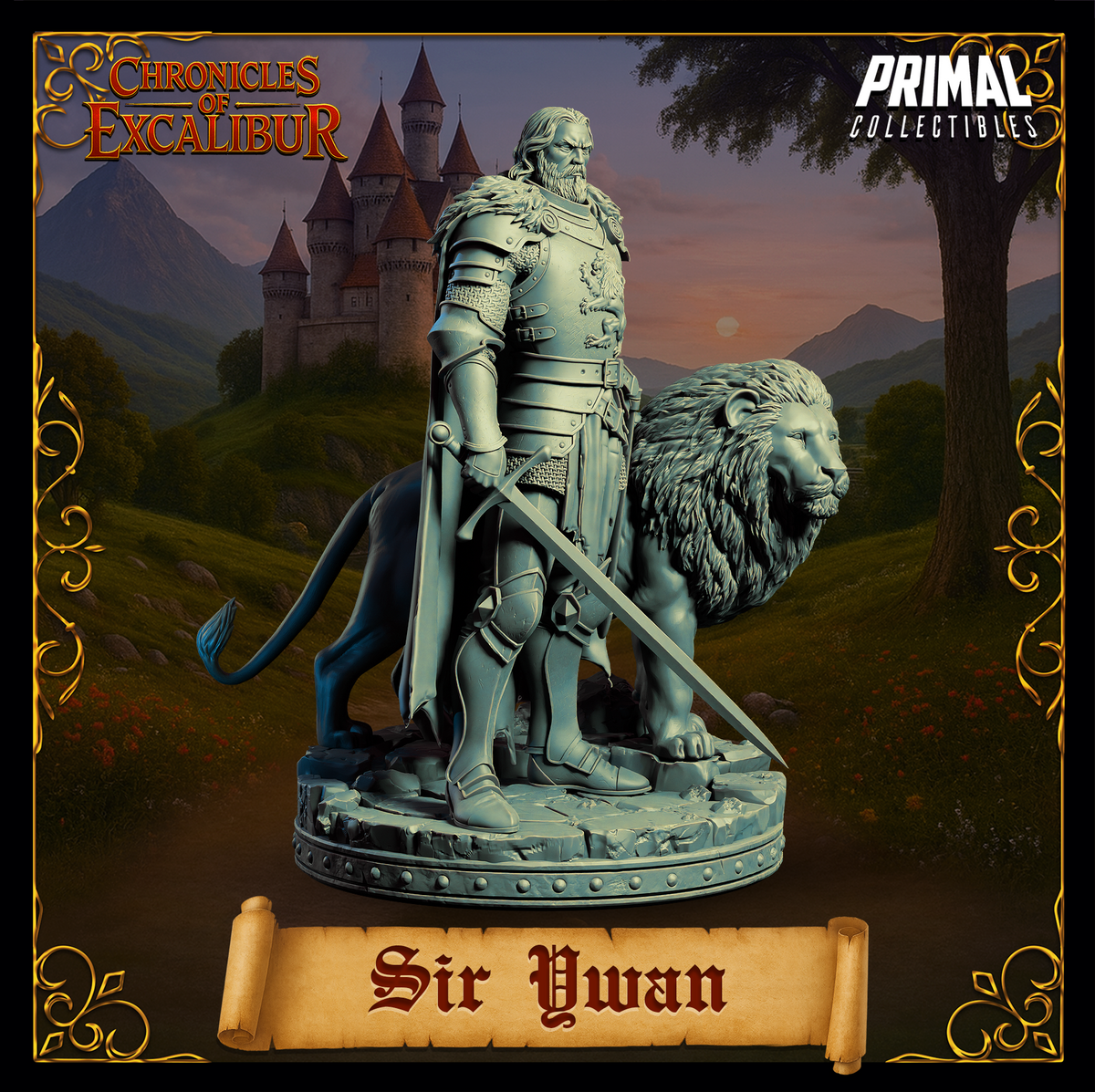 Knight Sir Ywan | Chronicles of Excalibur | Tabletop D&D Miniature | Primal Collectibles