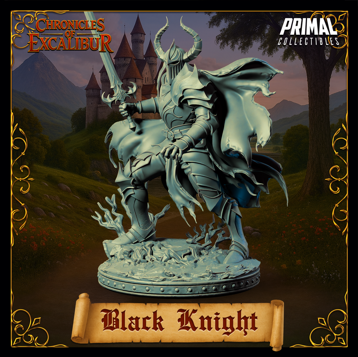 Knight Black Knight | Chronicles of Excalibur | Tabletop D&D Miniature | Primal Collectibles