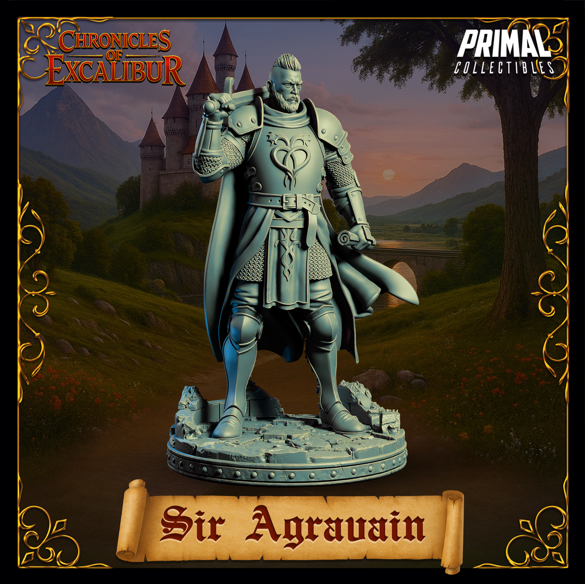 Knight Sir Agravain | Chronicles of Excalibur | Tabletop D&D Miniature | Primal Collectibles