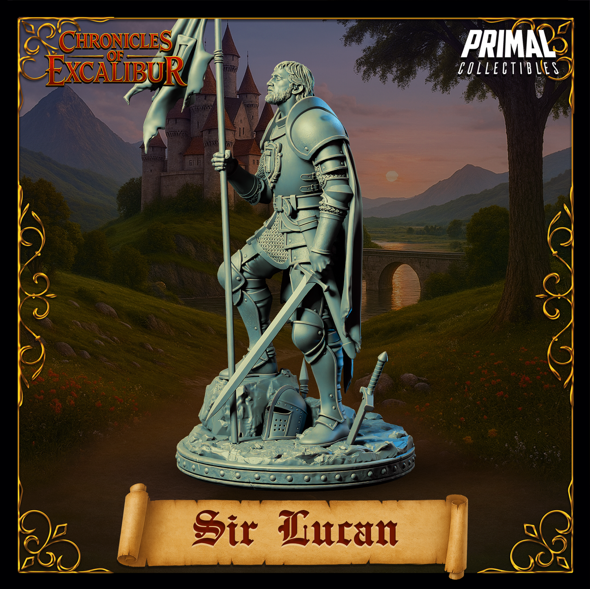 Knight Sir Lucan | Chronicles of Excalibur | Tabletop D&D Miniature | Primal Collectibles