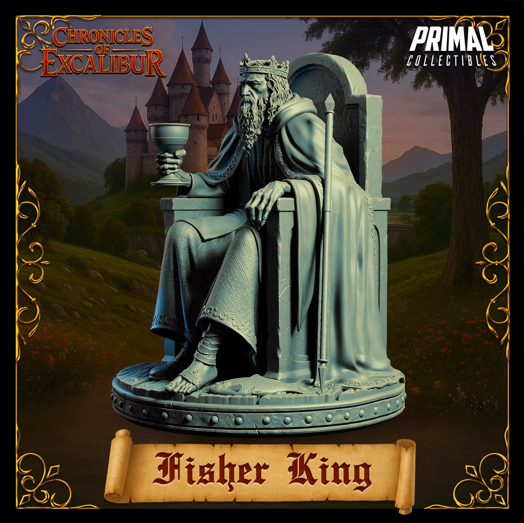 King Fisher King | Chronicles of Excalibur | Tabletop D&D Miniature | Primal Collectibles