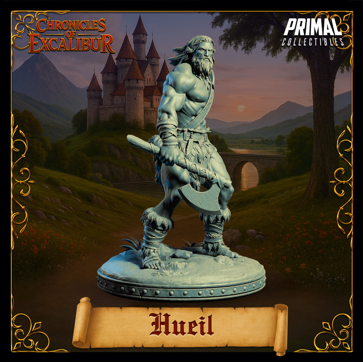 Warrior Hueil | Chronicles of Excalibur | Tabletop D&D Miniature | Primal Collectibles