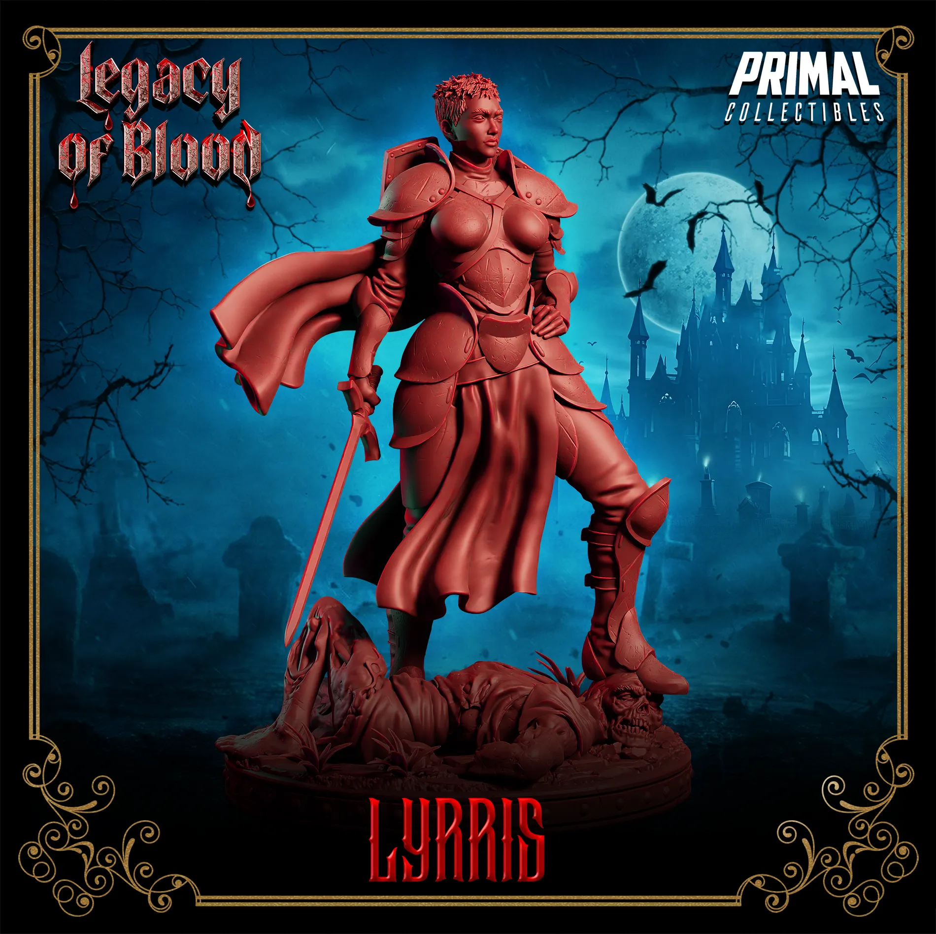 Paladin Lyrris | Legacy of Blood | Tabletop D&D Miniature | Primal Collectibles