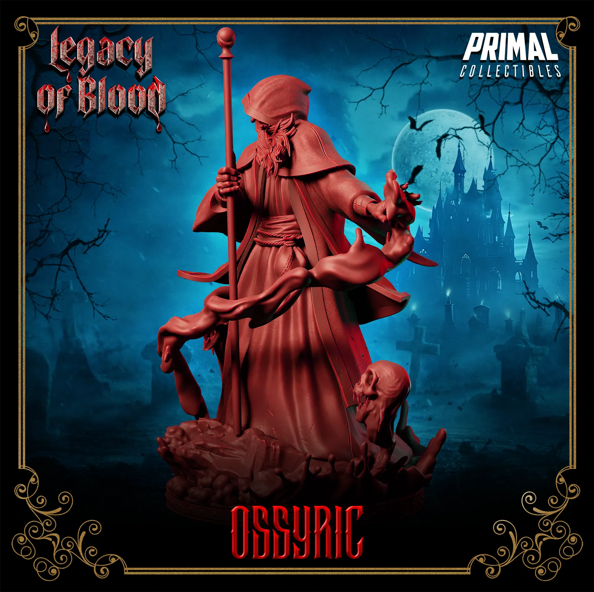 Lord Ossyric, Necromancer Wizard | Legacy of Blood | Tabletop D&D Miniature | Primal Collectibles