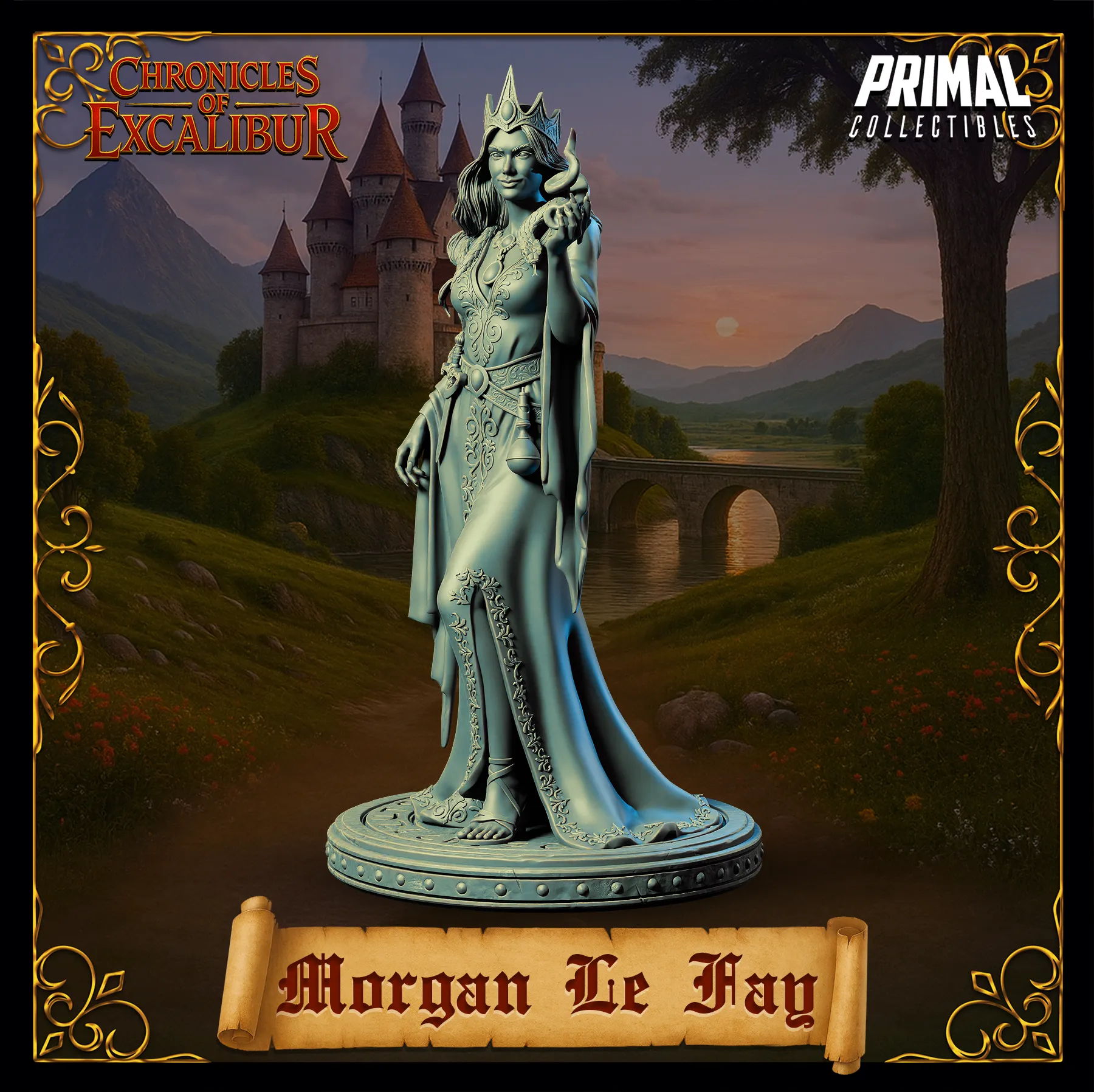 Witch Morgan LeFay | Chronicles of Excalibur | Tabletop D&D Miniature | Primal Collectibles