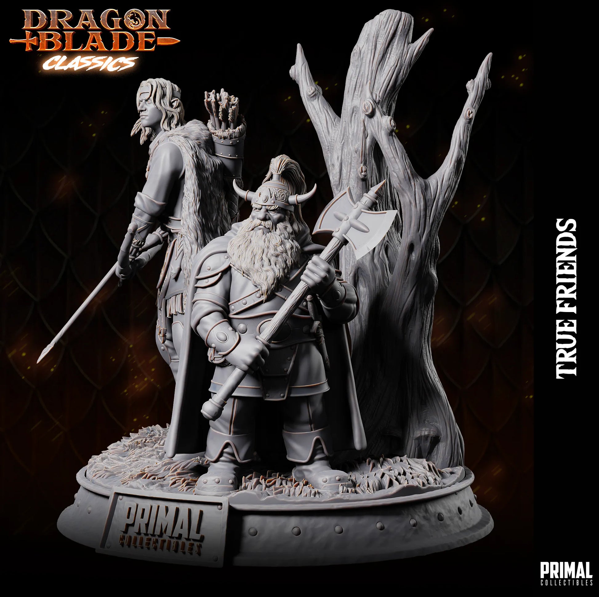 Dragonblade Classics True Friends | Diorama | TTRPG D&D Miniature | Primal Collectibles
