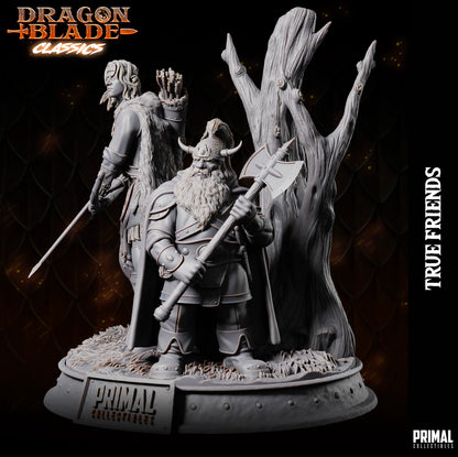 Dragonblade Classics True Friends | Diorama | TTRPG D&D Miniature | Primal Collectibles