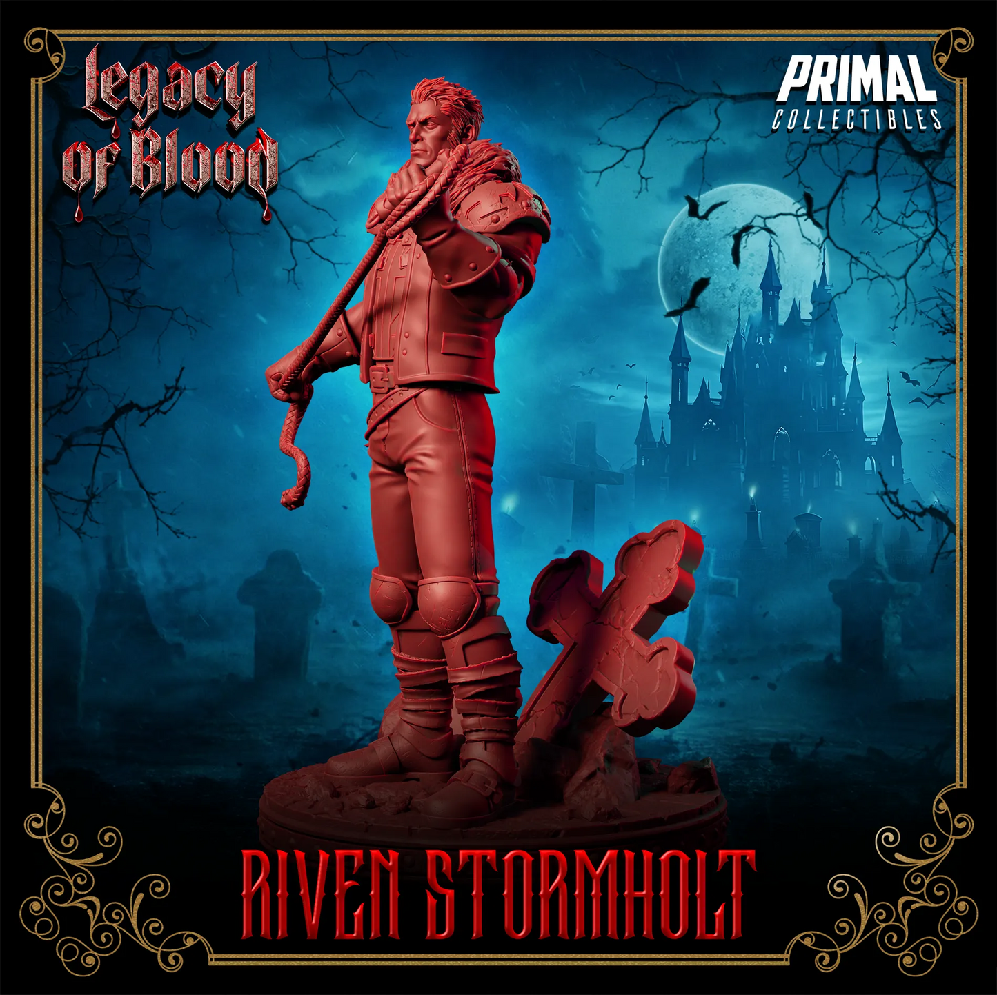 Human Riven Stormholt | Legacy of Blood | Tabletop Scale | TTRPG D&D Miniature | Primal Collectibles