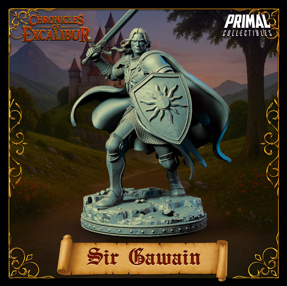 Knight Sir Gawain | Chronicles of Excalibur | Tabletop D&D Miniature | Primal Collectibles
