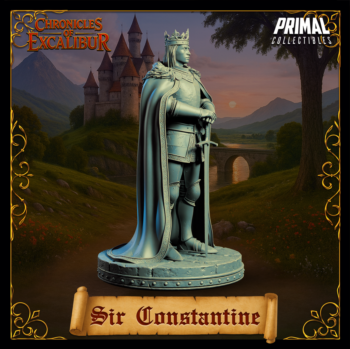Caballero Sir Galahad | Crónicas de Excalibur | Miniatura D&D de Mesa | Primal Collectibles