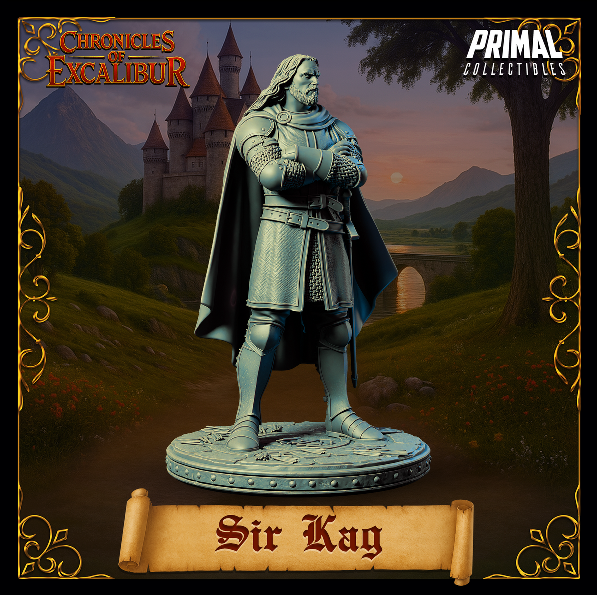 Knight Sir Kay | Chronicles of Excalibur | Tabletop D&D Miniature | Primal Collectibles