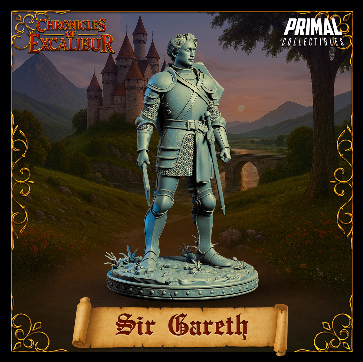 Caballero Sir Galahad | Crónicas de Excalibur | Miniatura D&D de Mesa | Primal Collectibles