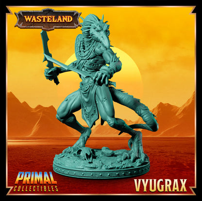 Draconian Vyugrax | Wasteland | Tabletop Scale | TTRPG D&D Miniature | Primal Collectibles
