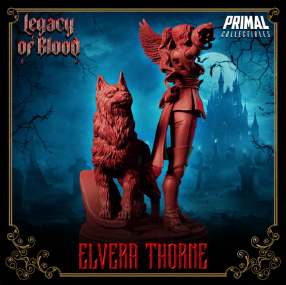 Wizard Elvera Thorne | Legacy of Blood | Tabletop Scale | TTRPG D&D Miniature | Primal Collectibles