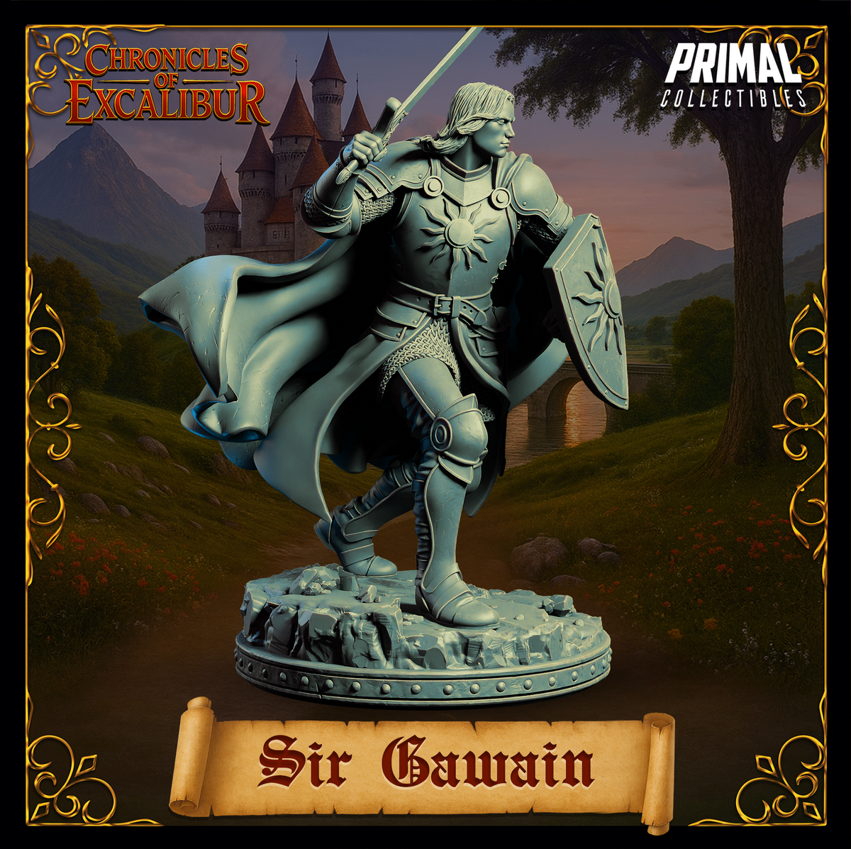 Knight Sir Gawain | Chronicles of Excalibur | Tabletop D&D Miniature | Primal Collectibles