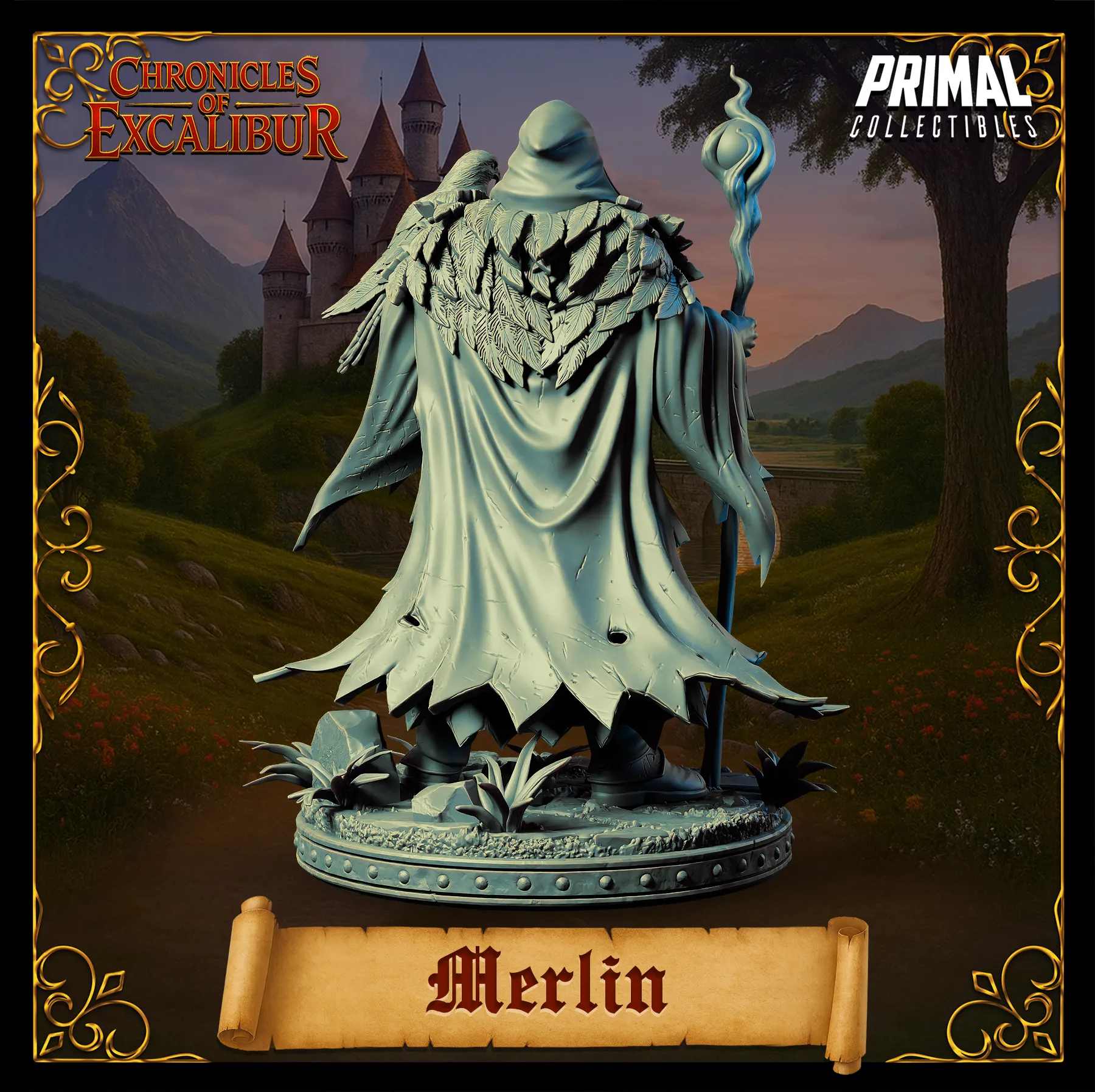 Wizard Merlin | Chronicles of Excalibur | Tabletop D&D Miniature | Primal Collectibles