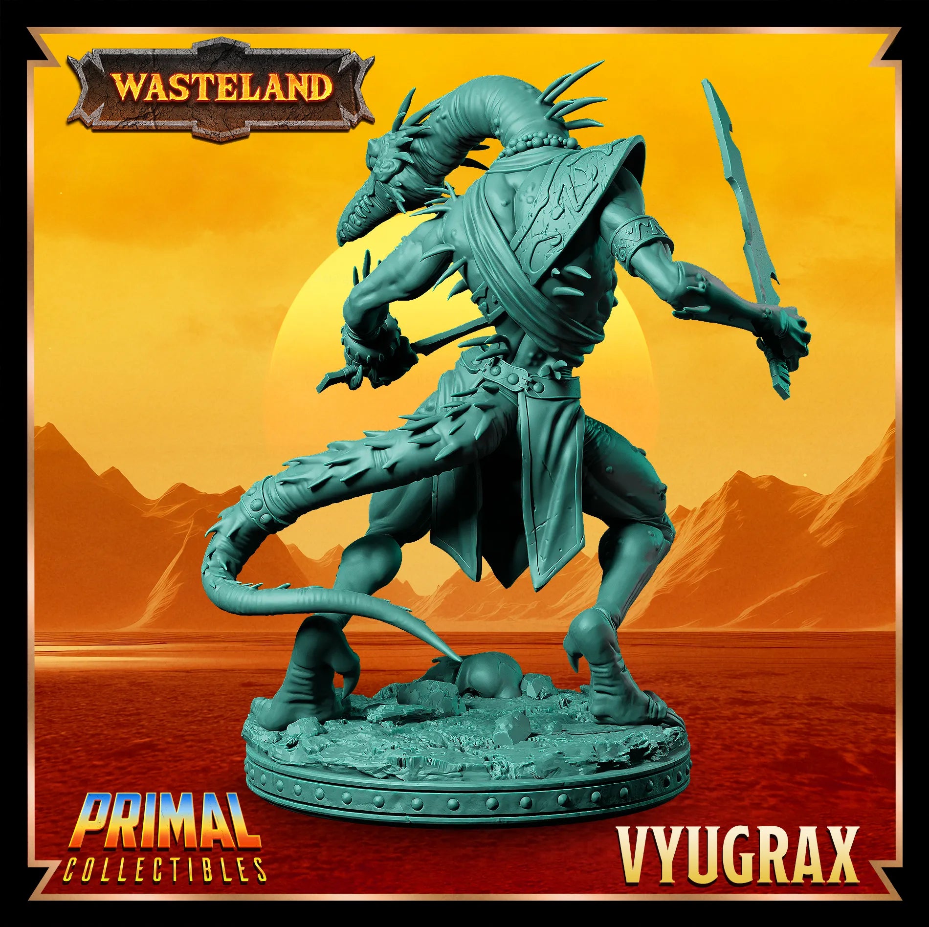 Draconian Vyugrax | Wasteland | Tabletop Scale | TTRPG D&D Miniature | Primal Collectibles