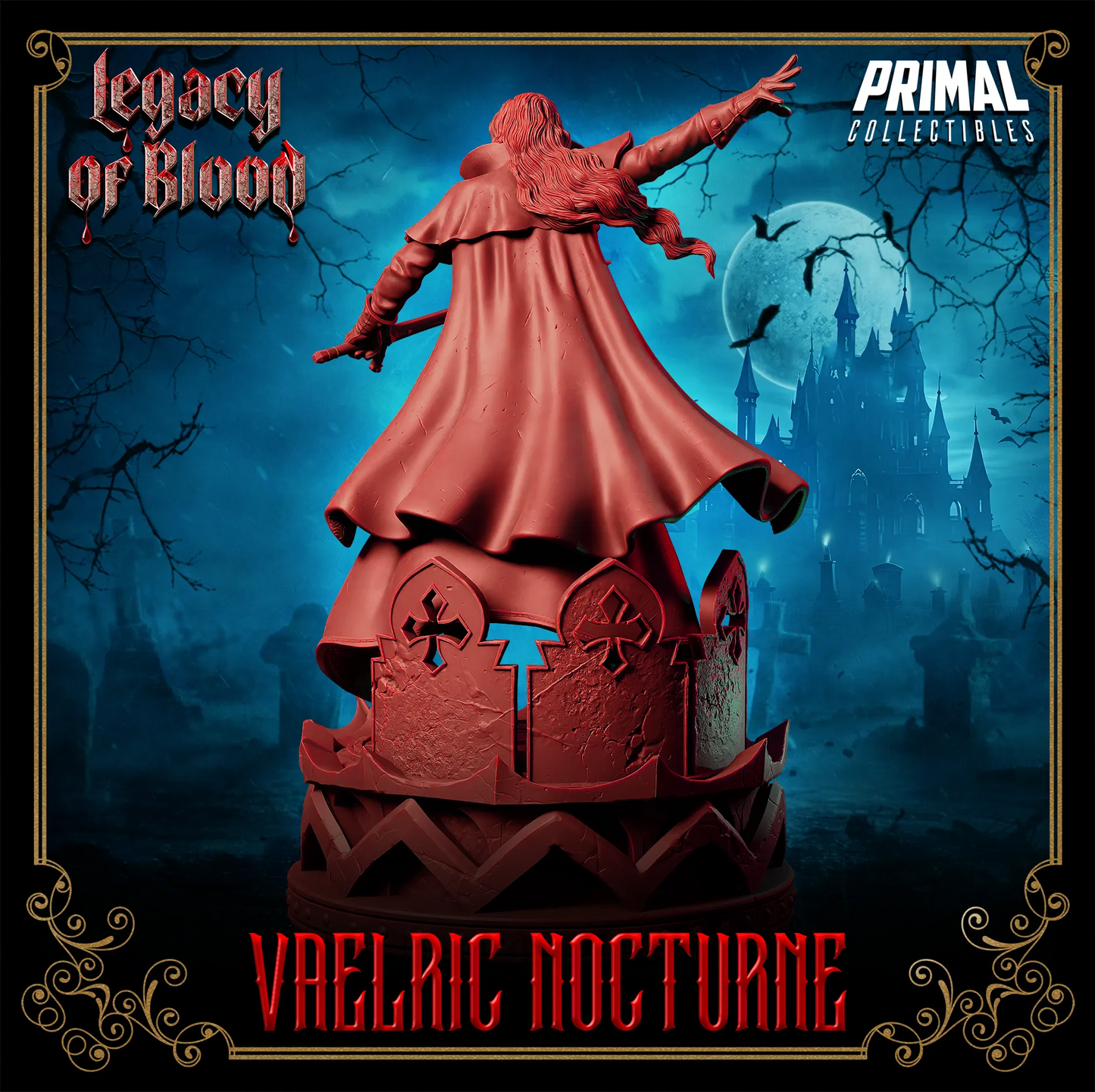 Dampyr Vaelric Nocturne | Legacy of Blood | Tabletop Scale | TTRPG D&D Miniature | Primal Collectibles