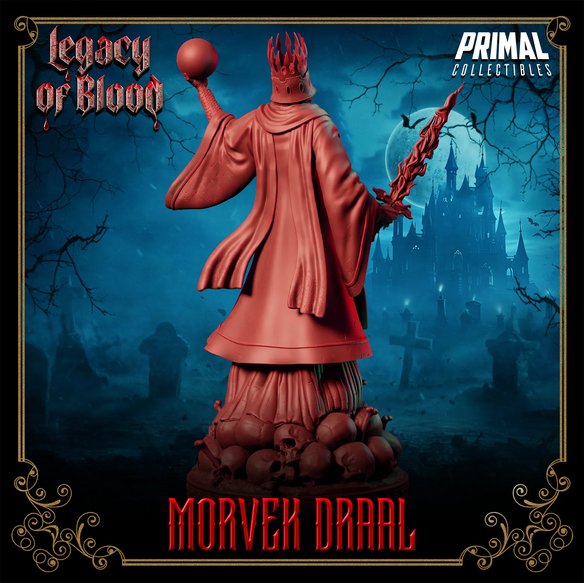Darklord Morvek Draal | Legacy of Blood | Tabletop Scale | TTRPG D&D Miniature | Primal Collectibles