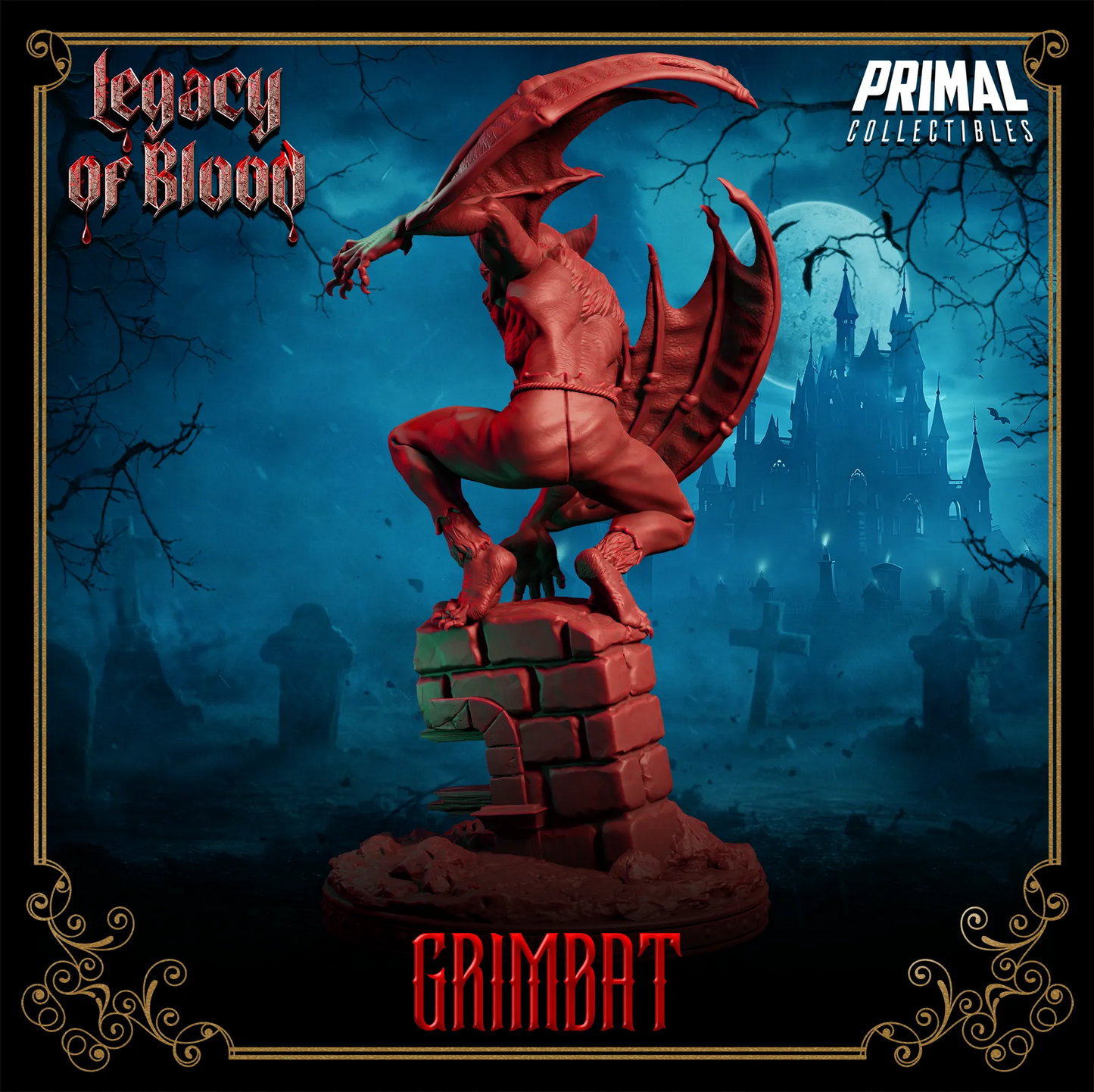 Werebat Grimbat | Legacy of Blood | Tabletop Scale | TTRPG D&D Miniature | Primal Collectibles