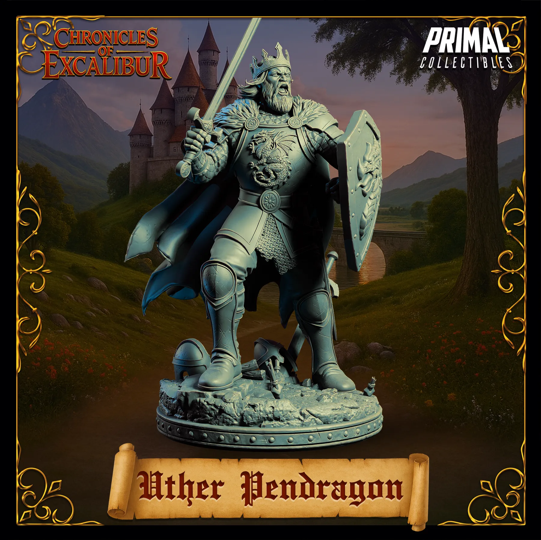 King Uther Pendragon | Chronicles of Excalibur | Tabletop D&D Miniature | Primal Collectibles
